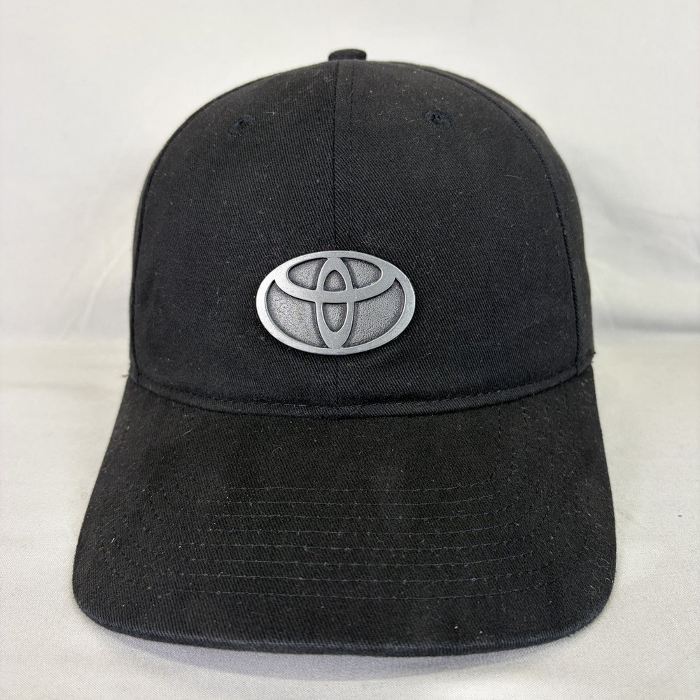 Toyota Hat Baseball Cap Automotive Mens OSFM Black Rubber Logo FP480